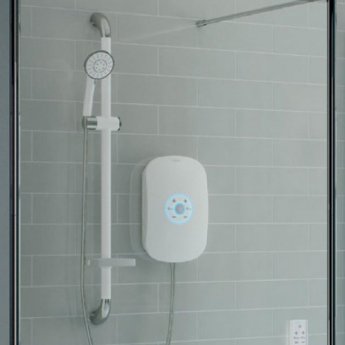 AKW SmartCare Plus White Electric Shower Silver/White Kit 8.5kW