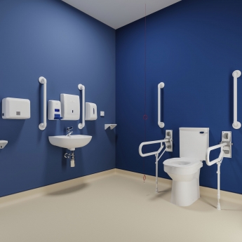 AKW Peninsular Close Coupled Doc M Pack Disabled Toilet - Fluted White