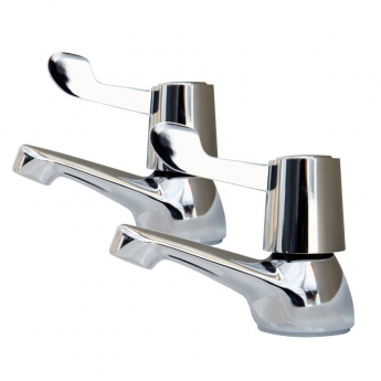 AKW Lever Handle Basin Taps Pair - Chrome