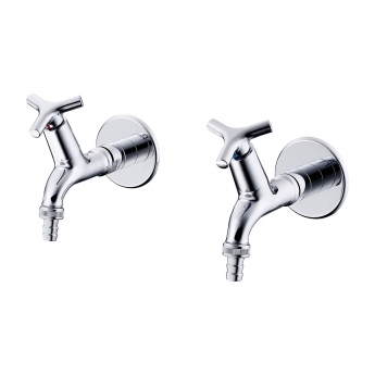 Armitage Shanks Nimbus 21 Bib Taps Pair with Hose Union Outlet - Chrome