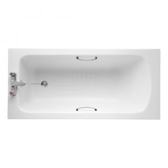 Armitage Shanks Sandringham 21 1500mm x 700mm Bath with Handgrips and Tread - 2 Tap Hole (inc Leg Set)