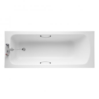 Armitage Shanks Sandringham 21 1600mm x 700mm Bath with Handgrips and Tread - 2 Tap Hole (inc Leg Set)