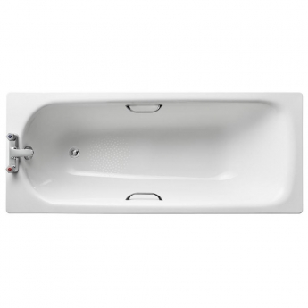 Armitage Shanks Sandringham 21 Anti-Slip Steel Bath with Handgrips 1700mm x 700mm 2 Tap Hole (inc Leg Set)