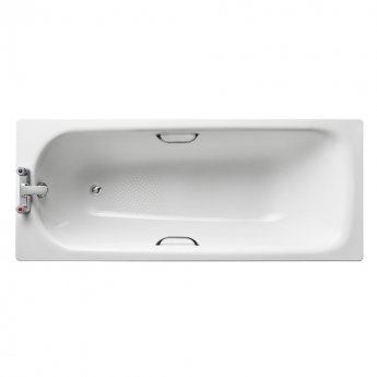 Armitage Shanks Sandringham 21 Rectangular Steel Bath with Grips 1700mm x 700mm - 2 Tap Hole (inc Leg Set)