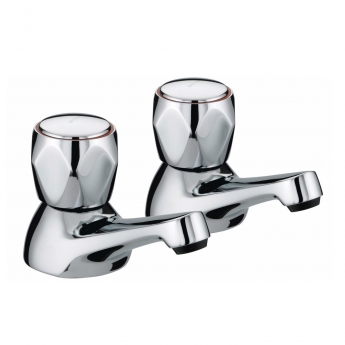 Bristan Value Club Bath Taps Chrome Plated with Metal Heads