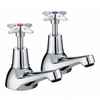 Bristan Value Crosshead Top Bath Taps - Chrome Plated