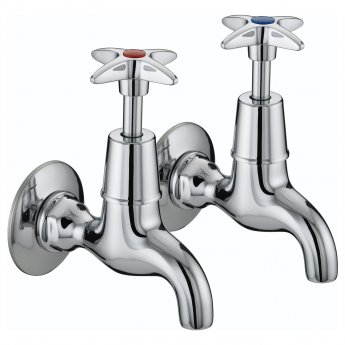 Bristan Value Crosshead Top Bib Taps - Chrome Plated