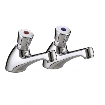 Bristan Value Timed Flow Basin Taps Pair - Chrome