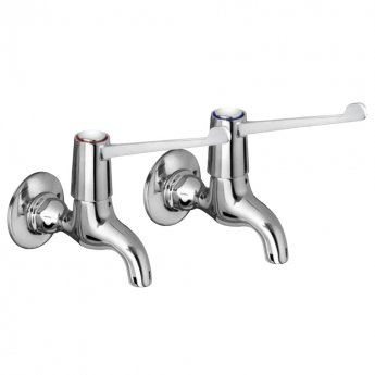 Bristan Value Bib Taps Pair with 6 Inch Lever Handles - Chrome