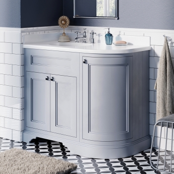Burlington 100 Curved 1000mm 3-Door Floor Standing Corner Vanity Unit