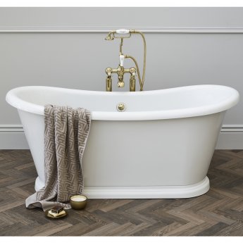 Burlington Admiral Roll Top Freestanding Bath 1640mm x 705mm - Including Surround