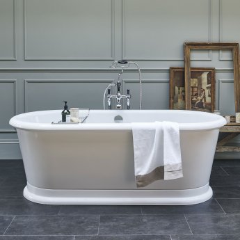 Burlington London Oval Freestanding Roll Top Bath 1800mm x 850mm - Including Surround