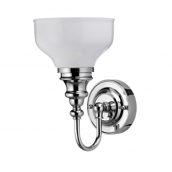 Burlington Ornate Bathroom Light 275mm High x 170mm Wide Chrome/Frosted Glass