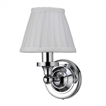 Burlington Round Bathroom Light 225mm High x 150mm Wide Chrome/White Shade