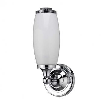 Burlington Round Bathroom Light 300mm High x 116mm Wide Chrome/Frosted Glass