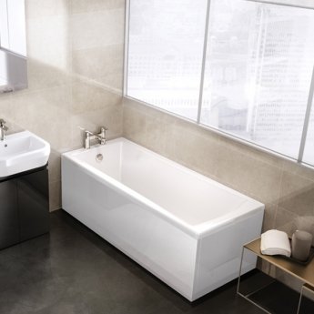 Cleargreen Sustain Rectangular Single Ended Bath 1600mm x 700mm - White (inc Leg Set)