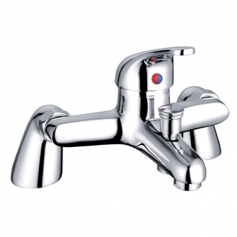 Delphi Alisa Single Lever Bath Shower Mixer Tap with Shower Kit Pillar Mounted - Chrome