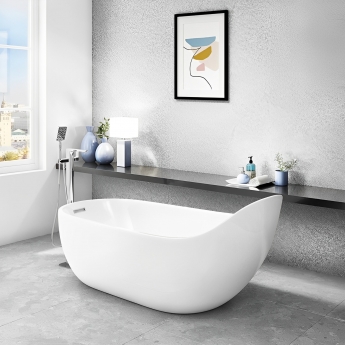 Delphi Arruba Freestanding Slipper Bath 1660mm x 725mm Gloss White - 0 Tap Hole