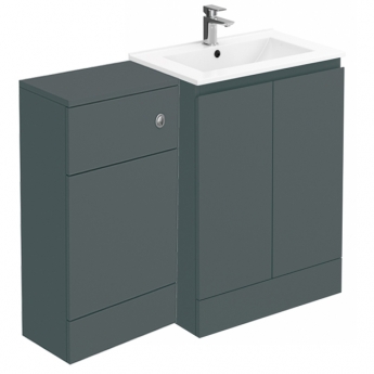 Delphi Halite Combination Unit with 500mm WC Unit - 1100mm Wide - Matt Grey