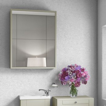 Delphi Henbury 1-Door Mirrored Bathroom Cabinet 800mm H x 600mm W - Country White