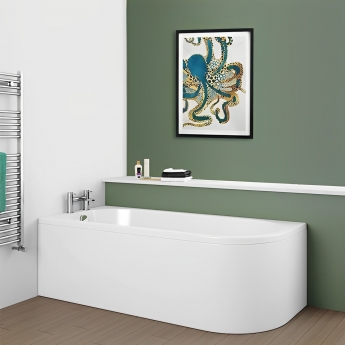 Delphi Jay J-Shaped Corner Bath 1500mm x 750mm Left Handed - 0 Tap Hole