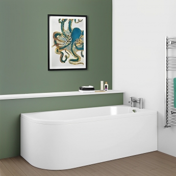 Delphi Jay J-Shaped Corner Bath 1500mm x 750mm Right Handed - 0 Tap Hole