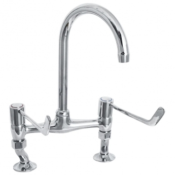 Deva Bridge Kitchen Sink Mixer Tap 6 Inch Lever Handles Chrome