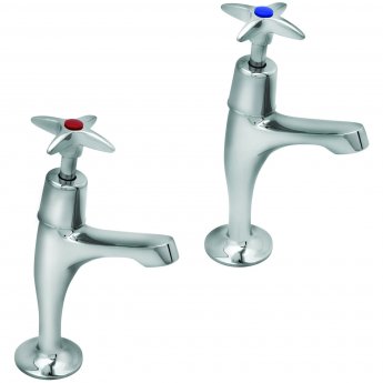 Deva Kitchen Sink Taps Pair Cross Handle - Chrome