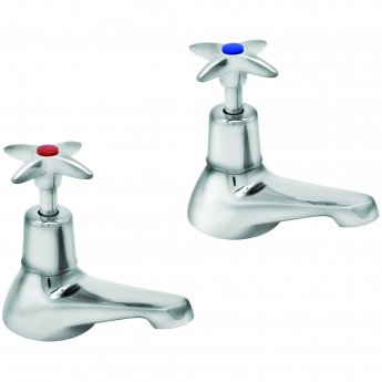 Deva Cross Handle Bath Taps Pair - Chrome