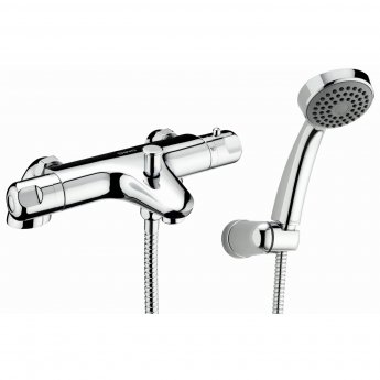 Deva Dynamic Pillar Mounted Thermostatic Bath Shower Mixer Tap - Chrome