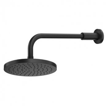 Deva Krome Fixed Shower Head and Arm - Matte Black