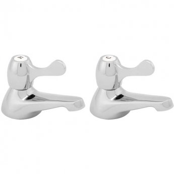 Deva Lever Action Contract Bath Taps Pair - Chrome