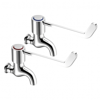 Deva Lever Action 6 Inch Bib Taps Pair - Chrome