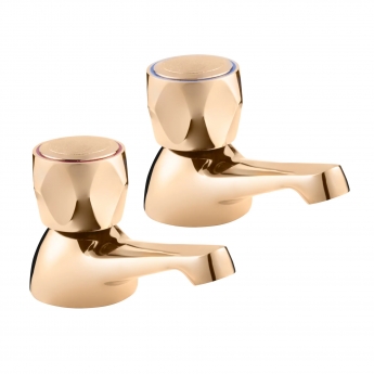 Deva Profile Modern Bath Taps Pair - Gold