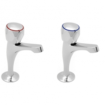 Deva Profile High Neck Kitchen Sink Taps Pair - Chrome