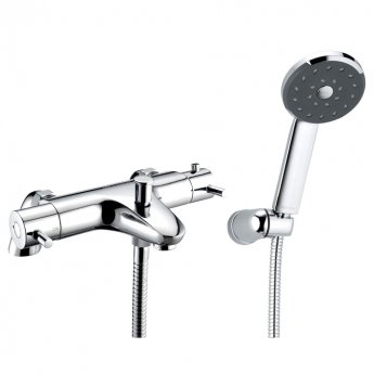 Deva Thermostatic Pillar Mounted Lever Bath Shower Mixer Tap - Chrome