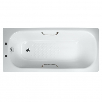 Duchy Anti-Slip Single Ended Steel Bath with Twin Grips 1500mm x 700mm  (inc Leg Set)