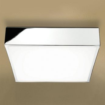 HiB Inertia LED Square Ceiling Light 300mm Wide - Chrome