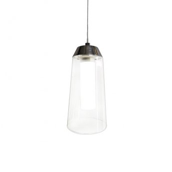 HiB Rise LED Pendant Light 120mm Wide - Chrome