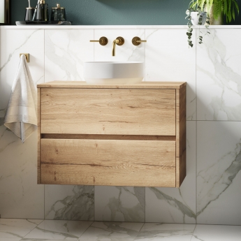 Havana 800mm 2-Drawer Wall Hung Vanity Unit with Countertop