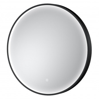 Hudson Reed Mensa Black Framed Bathroom Mirror with Touch Sensor 600mm Diameter