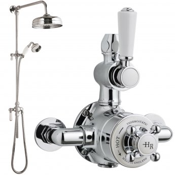 Hudson Reed Topaz Exposed Shower Valve with Rigid Riser Kit - Chrome