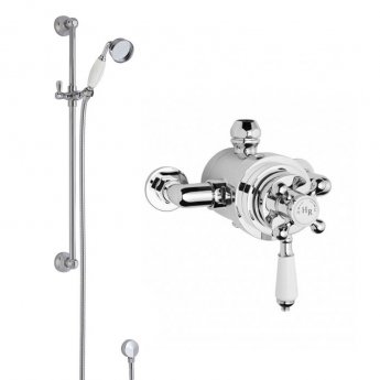 Hudson Reed Traditional Dual Exposed Shower Valve with Slider Rail Kit - Chrome