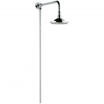 Hudson Reed Traditional Shower Riser Kit with Fixed Shower Head - Chrome