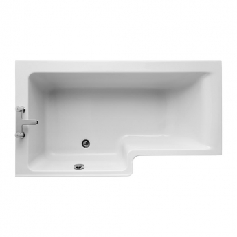 Ideal Standard Concept L-Shaped Shower Bath 1500mm X 700mm/850mm Left Handed 0 Tap Hole (inc Leg Set)