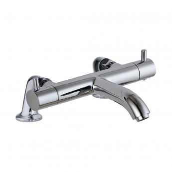 JTP Florence Thermostatic Pillar Mounted Bath Filler Tap - Chrome