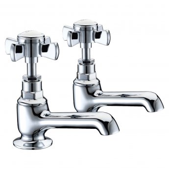 JTP Nelson Pillar Mounted Bath Taps Pair - Chrome