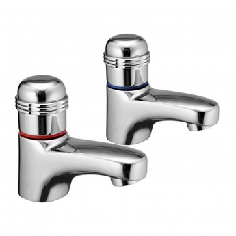 JTP Vega Pillar Mounted Bath Taps Pair - Chrome