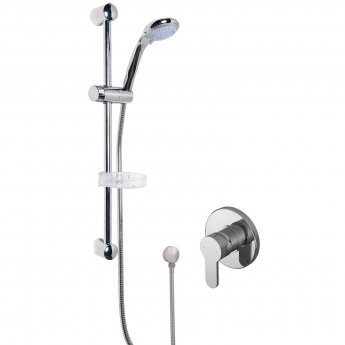 Nuie Arvan Round Manual Concealed Shower Valve with Slider Rail Kit - Chrome