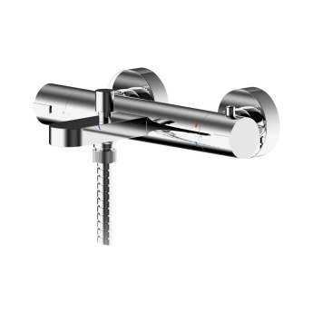 Nuie Arvan Wall Mounted Thermostatic Bath Shower Mixer Tap - Chrome